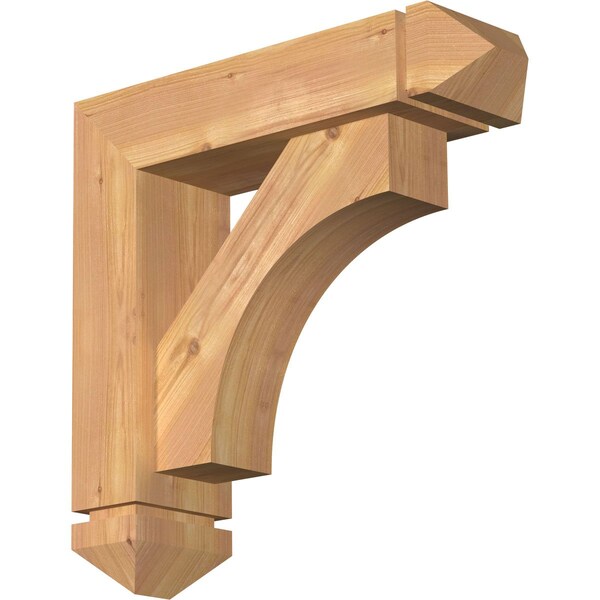 Ekena Millwork Westlake Arts and Crafts Smooth Bracket w/ Offset Brace, Western Red Cedar, 5 1/2"W x 20"D x 20"H BKT0604X20X20WTL03SWR - main